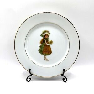 Holly Hobbie‎ Limited Edition Pattern Green Girl Flower Plate Decorative Vintage